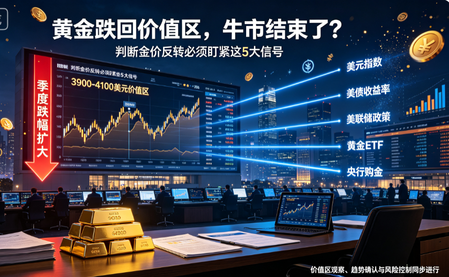 黄金价格跌回价值区，这轮牛市结束了？真正的反转重点要看这5个信号！